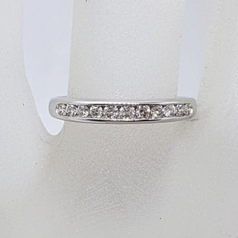9ct White Gold Channel Set Diamond Ring / Wedding Ring / Eternity Ring