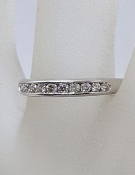 9ct White Gold Channel Set Diamond Ring / Wedding Ring / Eternity Ring