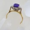18ct Yellow Gold Stunning Rectangular Amethyst Claw Set and High Set Ring - Antique / Vintage