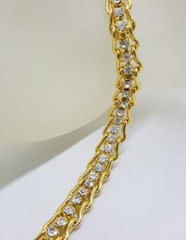 Plated Rhinestone Bracelet - Vintage Costume Jewellery