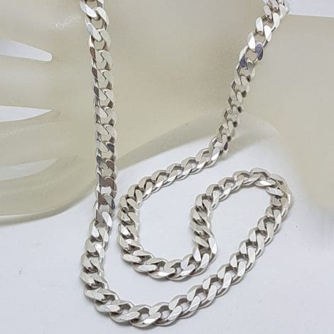 Sterling Silver Heavy Curb Link Necklace / Chain - Gents / Ladies