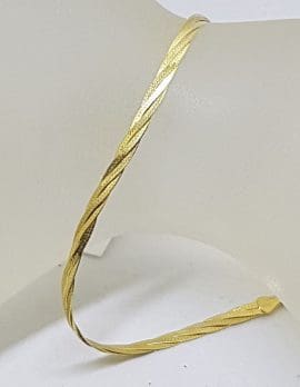 9ct Yellow Gold Flat Weave Twist Bracelet