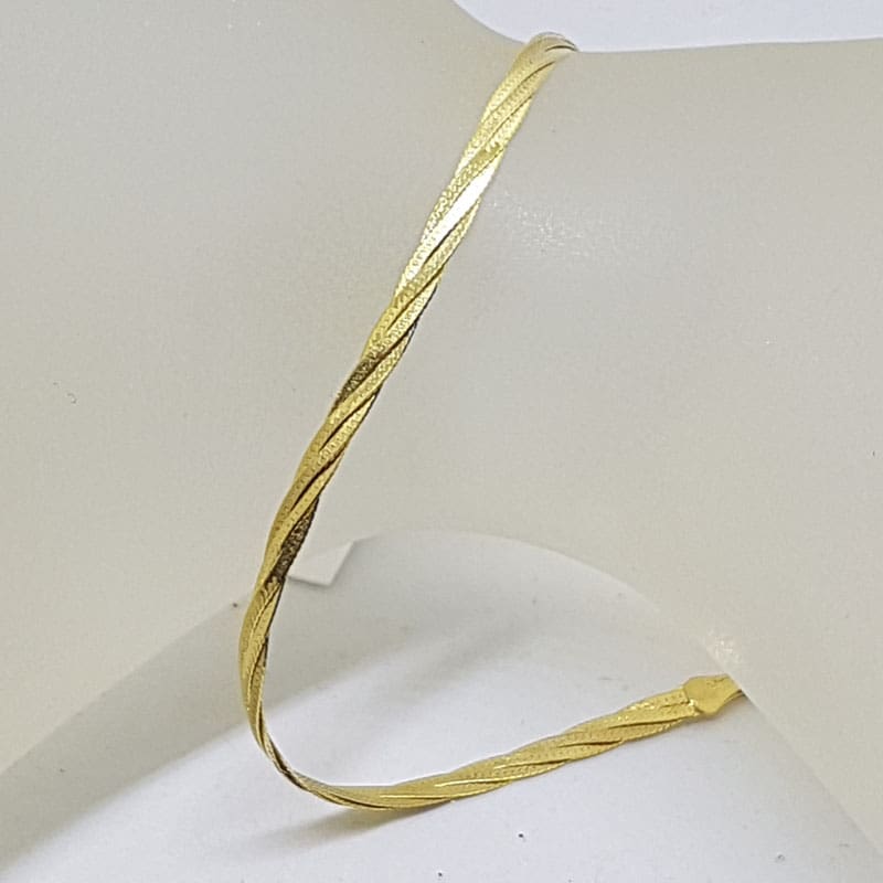 9ct Yellow Gold Flat Weave Twist Bracelet