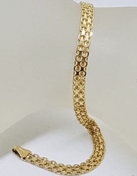 9ct Yellow Gold Unusual Patterned Bracelet - Vintage
