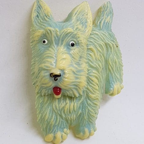 Plastic / Celluloid / Bakelite Green Scottie Dog Terrier Brooch – Vintage Costume Jewellery