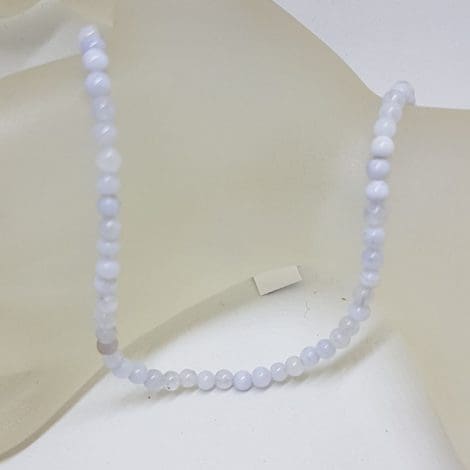 Chalcedony Bead Necklace / Chain with Sterling Silver Clasp
