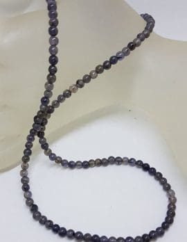 Tourmalinated Quartz / Tourmaline Quartz Bead Necklace / Chain with Sterling Silver Clasp