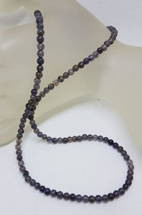 Tourmalinated Quartz / Tourmaline Quartz Bead Necklace / Chain with Sterling Silver Clasp
