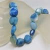 Chunky Blue Quartz Bead Necklace / Chain with Sterling Silver Clasp