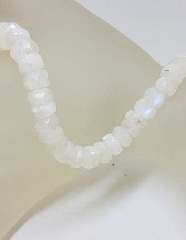 Faceted Moonstone Bead Necklace / Chain with Sterling Silver Clasp