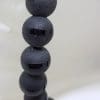 Black Onyx Thick Ball Matte and Shiny Bead Necklace / Chain with Sterling Silver Clasp