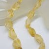 Chunky Citrine Bead Necklace / Chain with Sterling Silver Clasp