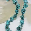 Chunky Howlite Bead Necklace / Chain with Sterling Silver Clasp