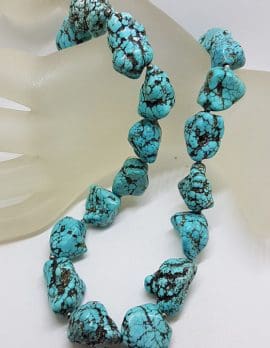 Chunky Howlite Bead Necklace / Chain with Sterling Silver Clasp