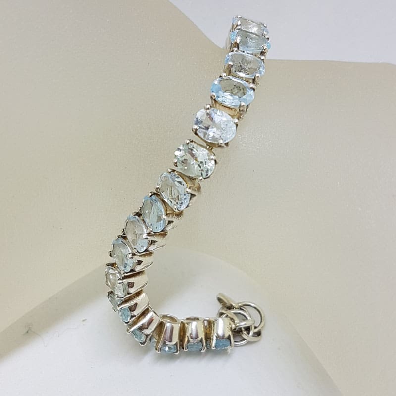 * SOLD * Sterling Silver Oval Topaz Tennis Bracelet Alexa's Treasures