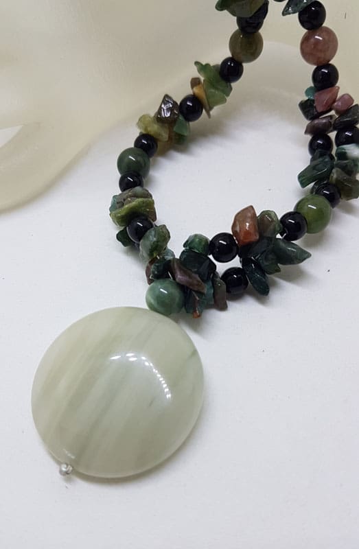 Multi-Colour Tourmaline Bead Necklace with Agate and Sterling Silver Clasp Multi-Colour Tourmaline Bead Necklace with Agate and Sterling Silver Clasp