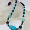 Blue and Black Bead Necklace