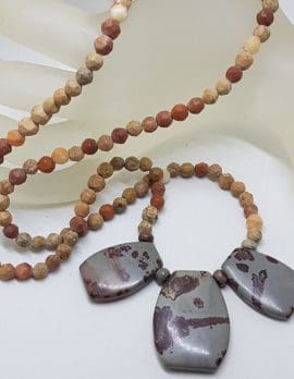 Natural Gemstone Unusual Bead Necklace