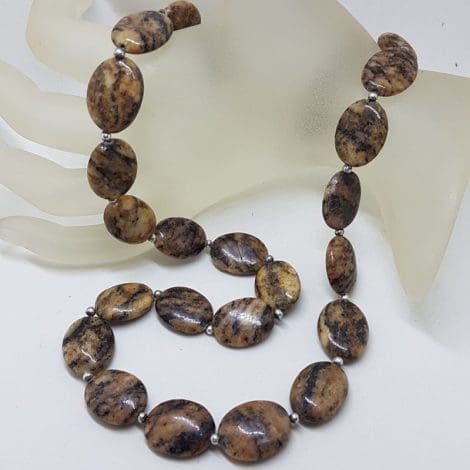 Oval Jaspers Bead Necklace