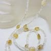 Clear Crystal Crystal Quartz and Citrine Bead Necklace