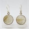 Sterling Silver Rutilated Quartz Round Drop Earrings