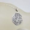 Sterling Silver Celtic Knots Octagonal Pendant on Silver Chain