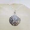 Sterling Silver Celtic Knots Ornate Pendant on Silver Chain
