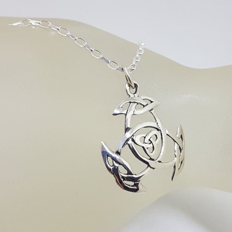 Sterling Silver Celtic Knots Wheel Style on Silver Chain Sterling Silver Celtic Knots Wheel Style on Silver Chain