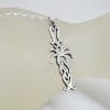 Sterling Silver Celtic Knots Long Pendant on Silver Chain