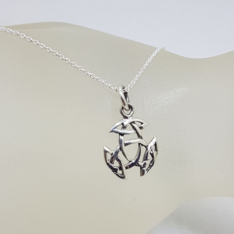 Sterling Silver Celtic Knots Dainty Pendant on Silver Chain Sterling Silver Celtic Knots Dainty Pendant on Silver Chain