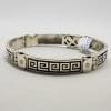 Sterling Silver Greek Key Design Heavy Identity Bracelet / Bangle - Gents Jewellery / Ladies Jewellery