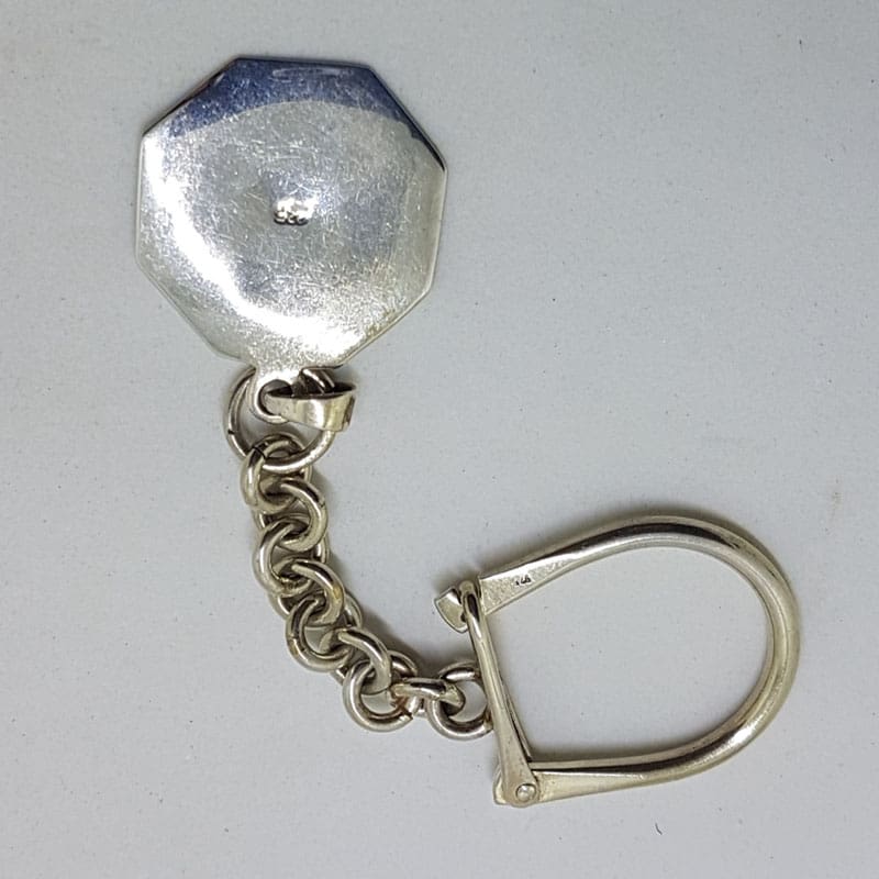 Sterling Silver Celtic Knot Design Octagonal Shaped Keyring Sterling Silver Celtic Knot Design Octagonal Shaped Keyring