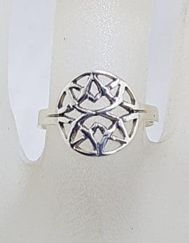 Sterling Silver Round Celtic Design Ring