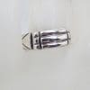 Sterling Silver Line Patterned Band Ring - Gents Ring / Ladies Ring