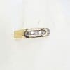 9ct Yellow Gold Channel Set and Pave Set Diamond Gents Ring / Ladies Ring