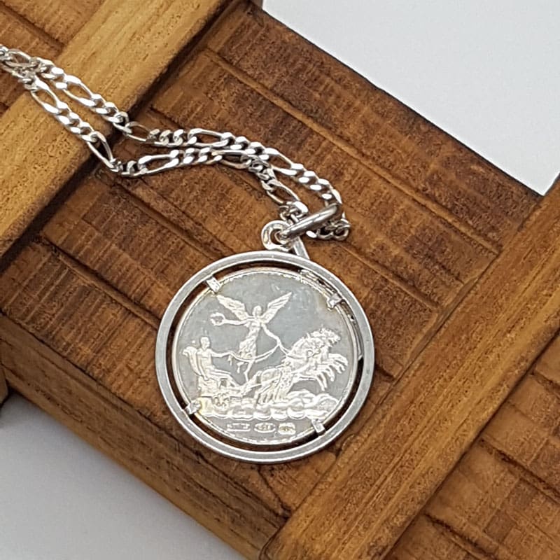 Sterling Silver Unique Pisces Fish / Dolphins Starsign Medallion Pendant on Silver Chain