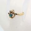9ct Yellow Gold Natural Sapphire Ornate Design Ring - Vintage
