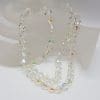 Vintage Clear Crystal Two Strand Bead Necklace / Chain