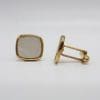 Plated Mother of Pearl Rectangular Cufflinks - Vintage Costume Jewellery