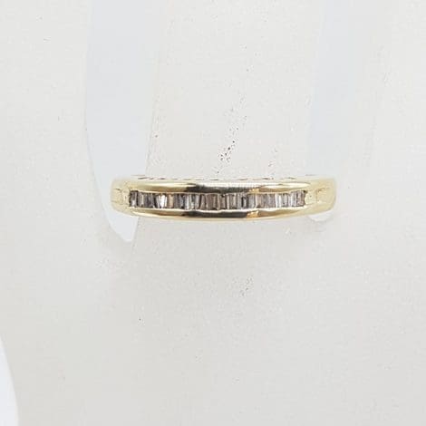 9ct Yellow Gold Baguette Diamonds Channel Set Eternity Ring / Wedding Band