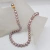 9ct Yellow Gold Clasped Pink Pearl Necklace