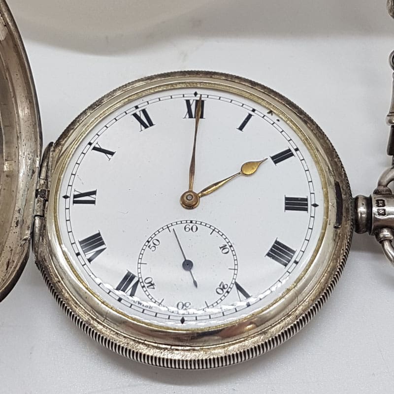 Sterling Silver Fob / Pocket Watch on Fob Chain - Antique / Vintage Sterling Silver Fob / Pocket Watch on Fob Chain - Antique / Vintage