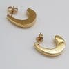 9ct Yellow Gold Ornate Patterned Half Studs / Hoops / Earrings