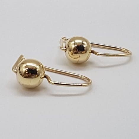 9ct Yellow Gold Euroball Drop Earrings