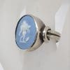 Sterling Silver Wedgwood Blue Jasper Ring - Antique / Vintage