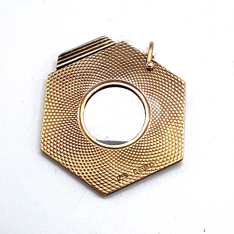 9ct Yellow Gold Hexagonal Patterned Cigar Cutter Unusual and Unique Pendant / Curio Item - Antique / Vintage