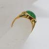 18ct Yellow Gold Natural Jade with Enamel Antique / Vintage Oval Ring
