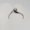 18ct White Gold Diamond Solitaire Curved Engagement Ring / Dress Ring - Vintage