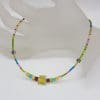 Coeur de Lion Handmade in Germany Glass Bead Necklace - Green, Blue, Yellow, Pink and Purple