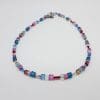 Coeur de Lion Handmade in Germany Glass / Crystal Multi-Colour Bead Necklace – Green, Blue, Yellow, Pink, Red and Purple